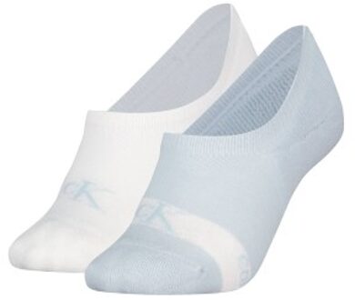 Calvin Klein 2 stuks Glossy High Cut Footie Socks Zwart,Wit,Blauw,Versch.kleure/Patroon,Roze - Maat 35/38,Maat 39/42