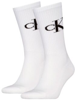 Calvin Klein 2 stuks Monogram Crew Socks Zwart,Grijs,Wit - Maat 39/42,Maat 43/46