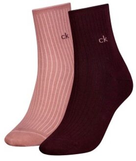 Calvin Klein 2 stuks Short Sock Roll Top Zwart,Wit,Blauw,Roze,Lila,Versch.kleure/Patroon - Maat 35/38,Maat 39/42