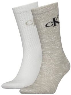 Calvin Klein 2 stuks Slub Men Sock * Actie * Versch.kleure/Patroon,Zwart,Wit - One Size