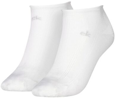 Calvin Klein 2 stuks Soft Cotton Rolltop Trainer Socks Wit,Versch.kleure/Patroon,Roze - One Size