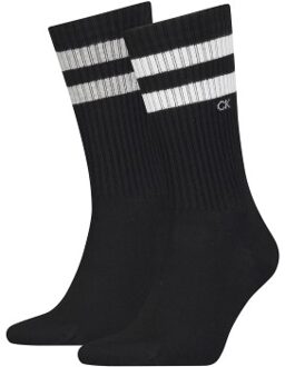 Calvin Klein 2 stuks Stripe Socks Zwart,Wit - Maat 39/42,Maat 43/46