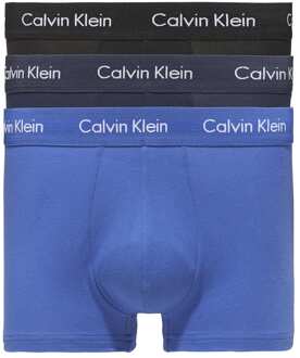 Calvin Klein 3-pack Low Rise Trunk Boxershorts Zwart / Blauw / Blauw - 4KU - L