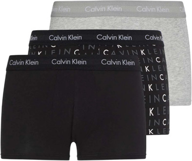 Calvin Klein 3-pack low rise trunks zwart / grijs / subdued logo