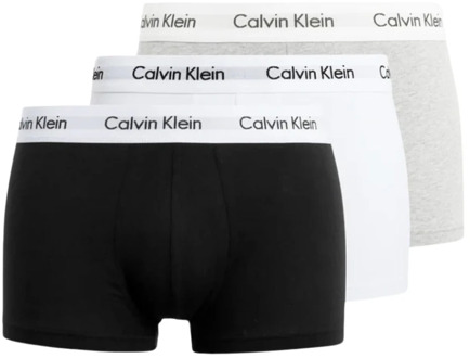 Calvin Klein 3 Pack Trunk Low Rise Zwart / Grijs / Wit-XS