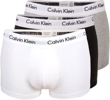 Calvin Klein 3 Pack Trunk Low Rise Zwart / Grijs / Wit-XS