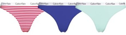 Calvin Klein 3 stuks Carousel Plus Thongs Versch.kleure/Patroon,Blauw,Groen - X-Large,XX-Large,3XL