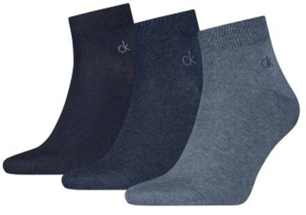 Calvin Klein 3 stuks Classic Quarter Socks For Men Zwart,Grijs,Versch.kleure/Patroon,Wit,Blauw - Maat 39/42,Maat 43/46