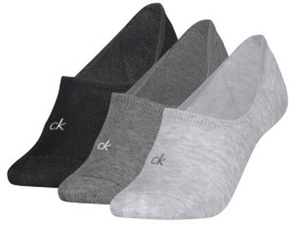 Calvin Klein 3 stuks Footie Socks For Women Beige,Zwart,Grijs,Wit,Versch.kleure/Patroon,Blauw,Roze - Maat 35/38,Maat 39/42