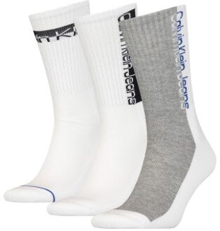 Calvin Klein 3 stuks Men Athleisure Sock Versch.kleure/Patroon,Wit,Grijs - One Size