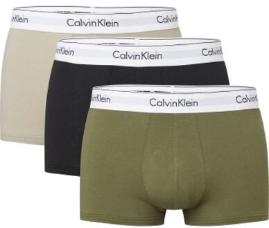Calvin Klein 3 stuks Modern Cotton Stretch Trunk * Actie * Zwart,Wit,Versch.kleure/Patroon,Grijs,Rood,Blauw,Groen - Small,Large,X-Large,XX-Large,4XL