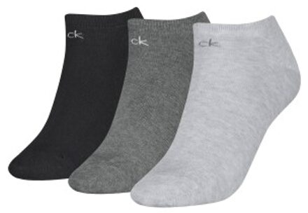 Calvin Klein 3 stuks Sneaker Socks For Women Zwart,Grijs,Versch.kleure/Patroon,Wit,Blauw,Roze - Maat 35/38,Maat 39/42