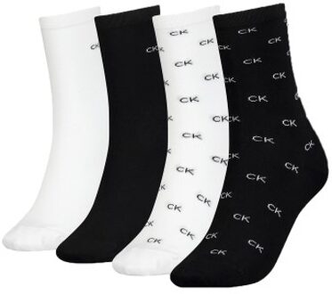 Calvin Klein 4 stuks Holiday Pack Aop Socks * Actie * Zwart,Versch.kleure/Patroon,Wit - One Size
