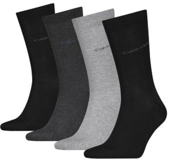 Calvin Klein 4 stuks Men Socks Gift Box * Actie * Zwart,Versch.kleure/Patroon,Grijs,Rood - One Size
