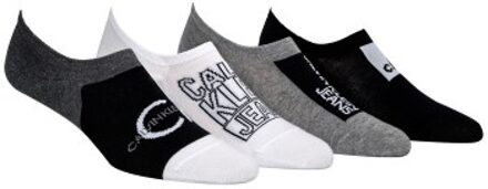 Calvin Klein 4 stuks Sneaker Liner Socks Gift Box Versch.kleure/Patroon,Zwart,Grijs - Maat 40/46