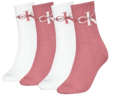 Calvin Klein 4 stuks Women Logo Sock Gift Box * Actie * Wit,Versch.kleure/Patroon,Roze - One Size