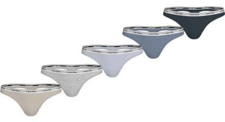 Calvin Klein 5 stuks Modern Logo Thong Cotton Stretch Versch.kleure/Patroon - Medium,Large,X-Large