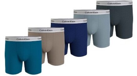 Calvin Klein 5 stuks Stretch Boxer Briefs * Actie * Versch.kleure/Patroon,Blauw - Small,Medium,Large,X-Large