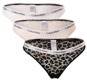 Calvin Klein 9 stuks Carousel Lace Core Brazilian * Actie * Versch.kleure/Patroon,Zwart,Roze - X-Small,Small,Medium,Large