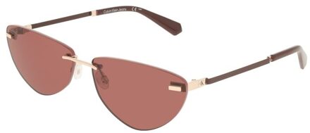 Calvin Klein Amandel Zonnebril Rimless Ontwerp Lichtroze