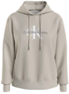 Calvin Klein Archival Monologo Hoodie Dames beige - XS