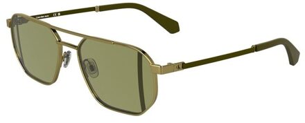 Calvin Klein Aviator Zonnebril Groene Verlooplenzen - maat Salie Groen