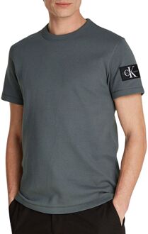 Calvin Klein Badge Waffle Shirt Heren donkergrijs - M