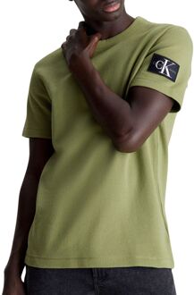 Calvin Klein Badge Waffle Shirt Heren groen - M