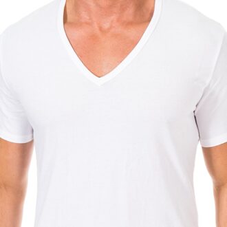 Calvin Klein Basis 2-pack V-hals T-shirts Wit - L
