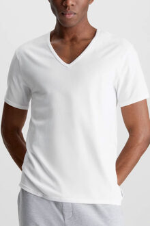 Calvin Klein Basis 2-pack V-hals T-shirts Wit - S
