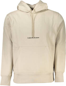 Calvin Klein Beige Fleece-gevoerde Hoodie - Tijdloos Comfort Calvin Klein , Beige , Heren - 2Xl,Xl,L,M,S