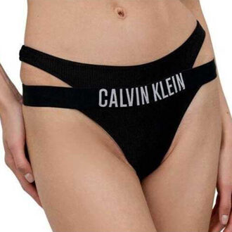 Calvin Klein Bikinibroekje met geribd detail voor dames - maat XL Zwart