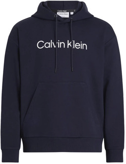 Calvin Klein Blauwe Comfort Hoodie met Logo oor Heren Calvin Klein , Blue , Heren - Xl,L,M