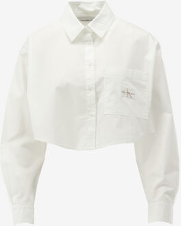 Calvin Klein Blouse WOVEN LABEL CROPPED, 0LB wit - XS;M