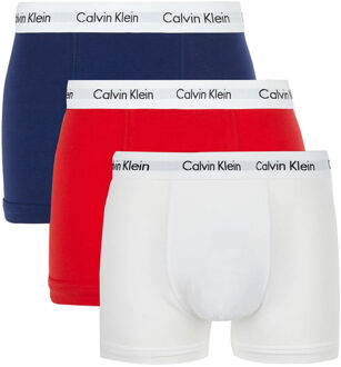 Calvin Klein Boxershorts - Heren - 3-pack - Wit/Blauw/Rood - Maat S