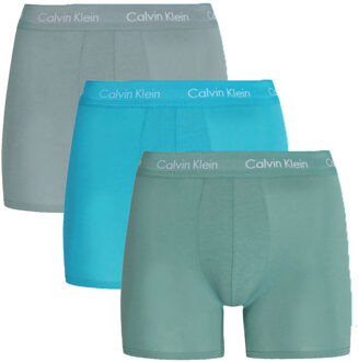 Calvin Klein Boxershorts long 3-pack blauw-groen Blue - S