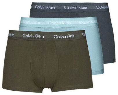 Calvin Klein boxershorts low rise groen-grijs-blue Blauw - S