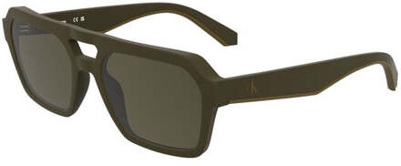 Calvin Klein Bruine Bio-gebaseerde Stof Heren Zonnebril - One Size