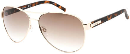 Calvin Klein bruine gradiënt gouden zonnebril