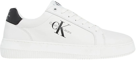 Calvin Klein Chunky Cupsole Mono Lederen Sneakers Calvin Klein , White , Heren - 40 Eu,42 Eu,43 Eu,45 Eu,41 Eu,46 Eu,44 EU