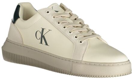 Calvin Klein Ck Lage Sneakers Minimalistisch Ontwerp Ivoor