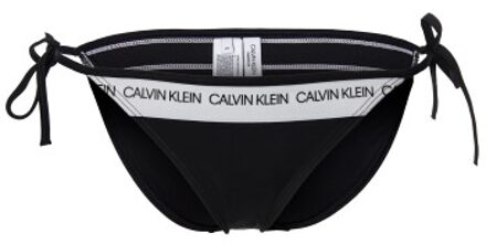 Calvin Klein CK Logo String Side Tie Bikini Geel,Zwart - X-Small,Small,Medium,Large