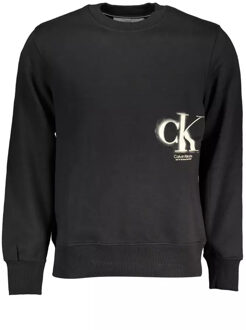 Calvin Klein Ck Logo Sweatshirt Spuitverfontwerp Zwart