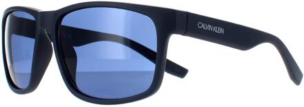 Calvin Klein CK19539S 410 mat marine zonnebril Blauw
