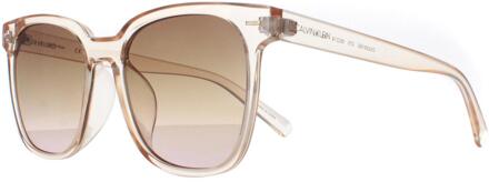 Calvin Klein CK20519S 270 kristal beige bruin zonnebril met kleurverloop - maat Transparant