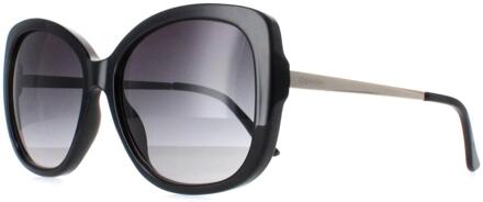 Calvin Klein CK22548S 001 glanzend zwart goud grijs gradiënt zonnebril