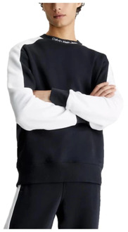 Calvin Klein Colorblock Sweater met ronde hals Calvin Klein , Black , Heren - Xl,L,M