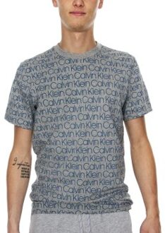 Calvin Klein Compact Flex SS Crew Neck Grijs,Wit - Small,Medium,Large,X-Large