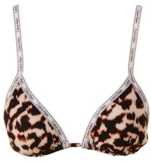 Calvin Klein Core Logo Tape Triangle Bikini Bra Versch.kleure/Patroon,Bruin - X-Small,Small,Medium,Large
