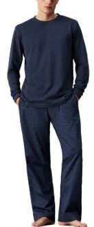 Calvin Klein Cotton Poplin Long Sleeve Pant Set Blauw - Small,Medium,Large,X-Large